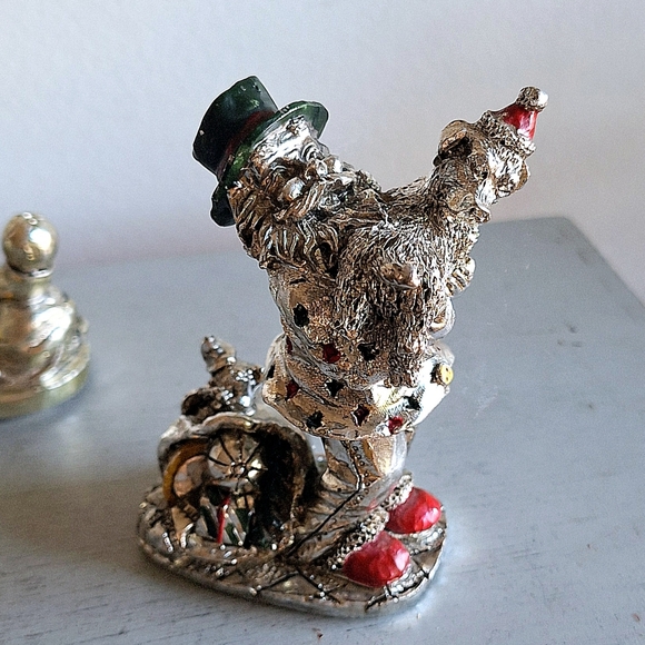 Set of 4 Santa Claus elves in silver - Picture 6 of 11